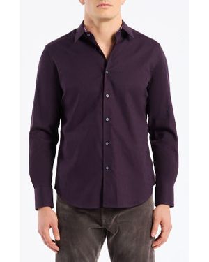 Robert Graham Odyssey Geo Jacquard Stretch Cotton Button-Up Shirt - Purple