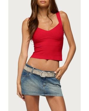 Edikted Ianthe Crop Bandage Tank - Red