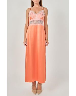 Endless Rose Lace Trimmed Maxi Gown - Orange