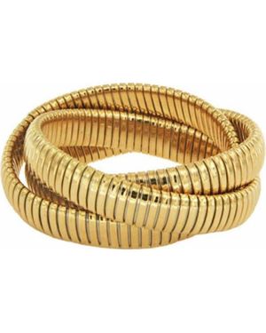 Jane Basch Twisted Triple Strand Stretch Bracelet - Metallic