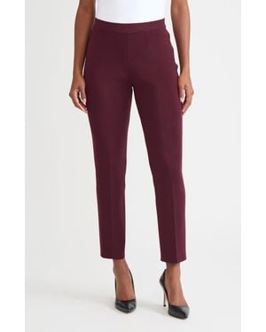 Misook Nancy Slim Leg Knit Pants - Red
