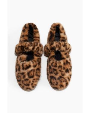 H&M Fluffy Slippers - Brown