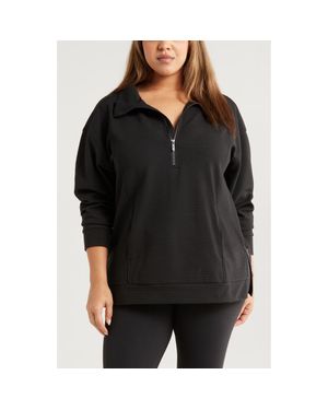 Zella Ottoman Fleece Half Zip - Black