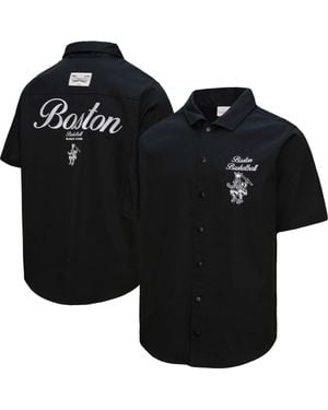 Mitchell & Ness Boston Celtics Hardwood Classics Camp Shirt - Black
