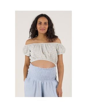 Cache Coeur Maternity And Nursing Crop-Top Paloma - Blue