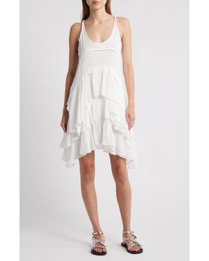 AllSaints Cavarly Tiered Asymmetric Hem Dress - White