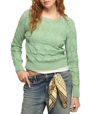 Lucky Brand Open Stitch Sweater - Green