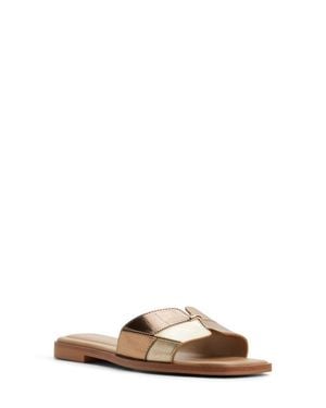 ALDO Itsandalmix Leather Slide Sandal - Brown