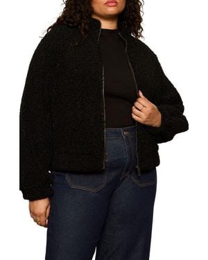 Sanctuary Cloud Nine Fleece Bomber Jacket - Black