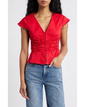 Princess Polly Indulgence Seersucker Corset Top - Red