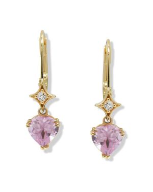 Anzie Jac + Jo Heart Drop Earrings - Pink