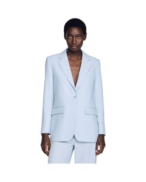 Sandro Sequin-Stripe Tailored Jacket - Blue