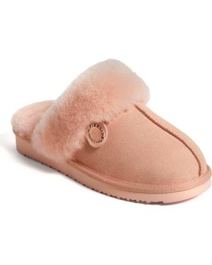 Dearfoams Fireside Sydney Genuine Shearling Scuff Slipper - Pink