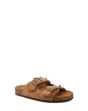 Zigi Tyree Leather Slide Sandal - Brown