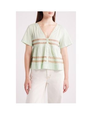 Damson Madder Tilda Lace Organic Cotton Top - Multicolor