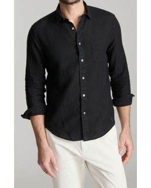 UNTUCKit Vin Santo Linen Wrinkle Resistant Button-Up Shirt - Black