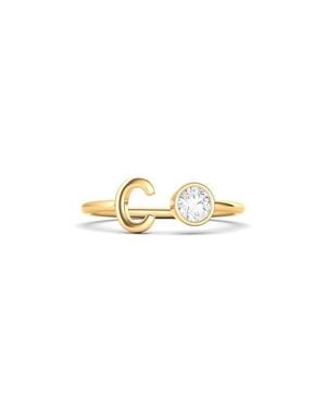 HauteCarat Lab Grown Diamond Letter Ring - Metallic