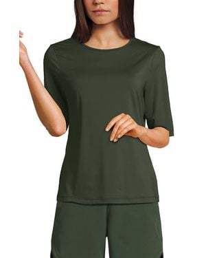 Lands' End Elbow Sleeve Relaxed Upf 50 Rash Guard - Green