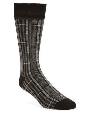 Thom Browne Plaid Jacquard Cotton Blend Socks - Black