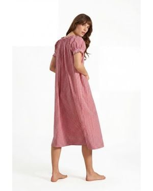 If Only If Clover Long Nightdress - Red