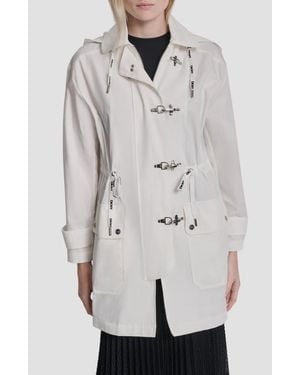 DKNY Fire Clasp Hooded Jacket - White