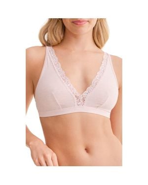 Fleur't Lace Trim Bralette - Pink