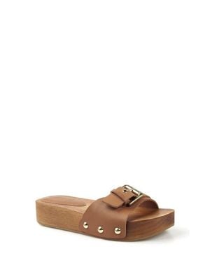 Zigi Ninnah Leather Slide Sandal - Brown