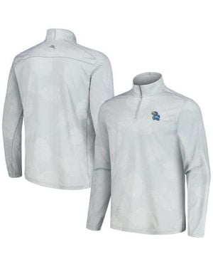 Tommy Bahama Mississippi State Bulldogs Delray Frond Islandzone Half-Zip Jacket - Gray