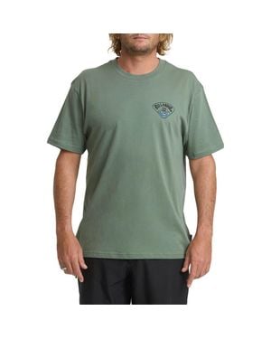 Billabong Scenic Arch Adventure Division Loose Fit Short Sleeve Performance Rashguard - Green