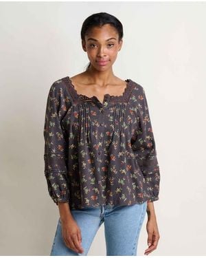 Toad & Co. Manzana Peasant Long Sleeve Shirt - Gray