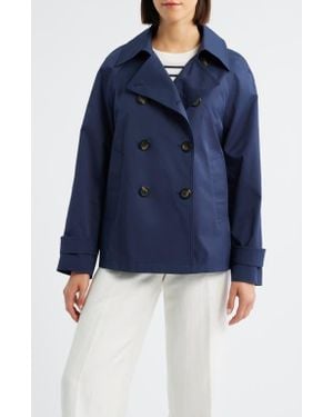 Michael Kors Short Double Breasted Raincoat - Blue