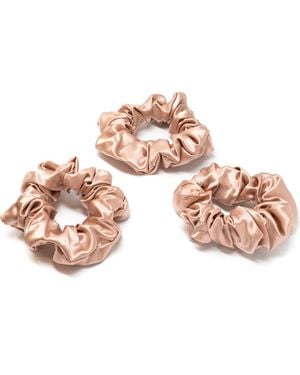 BLISSY 3-Pack Silk Scrunchies - Pink