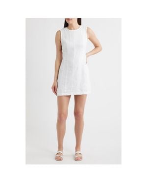 Bella Dahl Seamed Sleeveless Linen Minidress - White