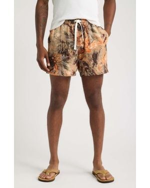 RIZORT Roger Print Drawstring Shorts - Pink