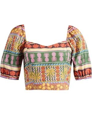 Vero Moda Truly Tropical Cotton Crop Top - Multicolor