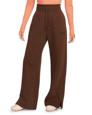 Nike Sportswear Phoenix High Waist Wide Leg Sweatpants - Brown