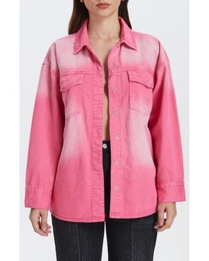 Bayeas Oversize Denim Shirt Jacket - Pink