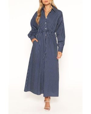 Petal & Pup Hansel Long Sleeve Maxi Dress - Blue