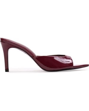 Black Suede Studio Brea 80 Patent Mule - Purple
