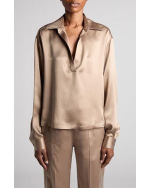 Tom Ford Silk Satin Polo - Natural
