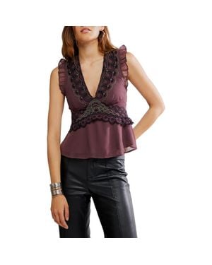 Free People Dream On Beaded Tank - Purple