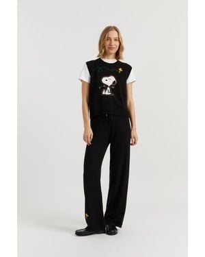 Chinti & Parker Wool-Cashmere Snoopy Tank - Black