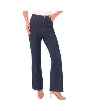 Cece Seamed High Waist Flare Jeans - Blue