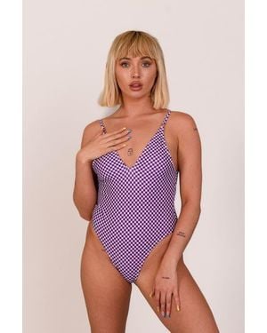 OOSC Checkmate Swim Suit - Purple