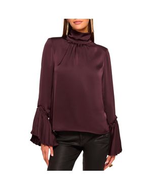 Ramy Brook Christy Bell Sleeve Satin Top - Purple