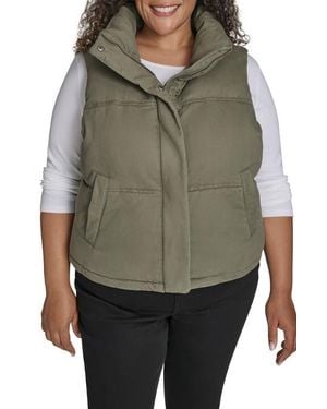 Levi's Cotton Crop Puffer Vest - Green