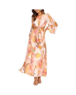 Petal & Pup Laquin Cutout Long Sleeve Maxi Dress - Orange