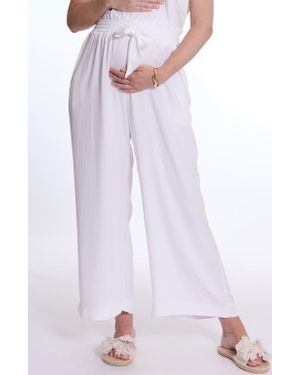 Cache Coeur Sahel Smocked Twill Maternity Pants - White