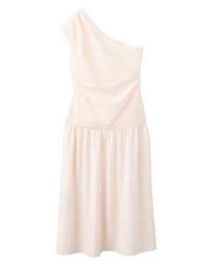 Mango One-Shoulder Drop Waist Cocktail Dress - Natural