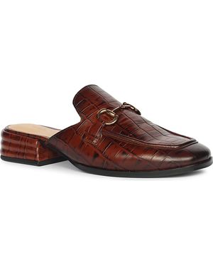 Saint G. Savannah Croc Embossed Mule - Brown
